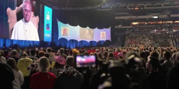 Pope Leo XIV reveals daily Wordle habit and offers guidance on social media and AI for youth. - AP Photo/Obed Lamy