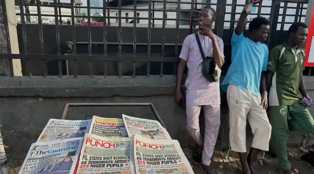 Nigerian students returning home after escaping a mass school kidnapping in Niger State. - AP Photo/Sunday Alamba