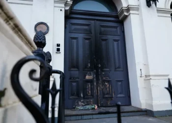 East Melbourne Synagogue exterior, site of recent arson attack in Australia. - Con Chronis/AAP Image via AP