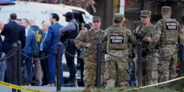 National Guard troops secure area after ambush near White House - AP Photo/Mark Schiefelbein