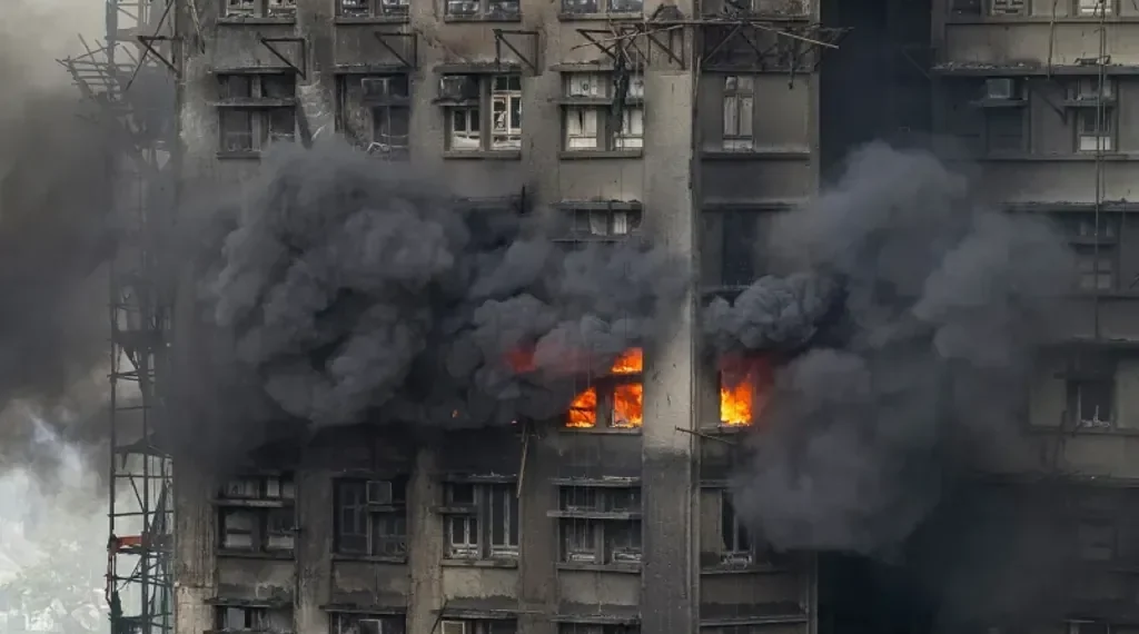Firefighters battle massive blaze in Hong Kong high-rise complex - AP Photo/Chan Long Hei