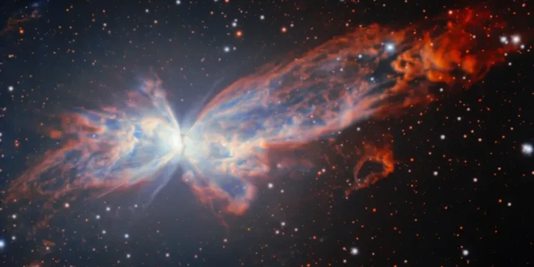 Gemini South telescope captures glowing Butterfly Nebula image - NSF NOIRLab via AP