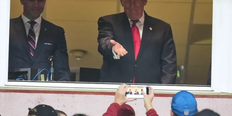 Donald Trump Booed at Washington Commanders Game, Historic NFL Appearance - AP Photo/Jacquelyn Martin