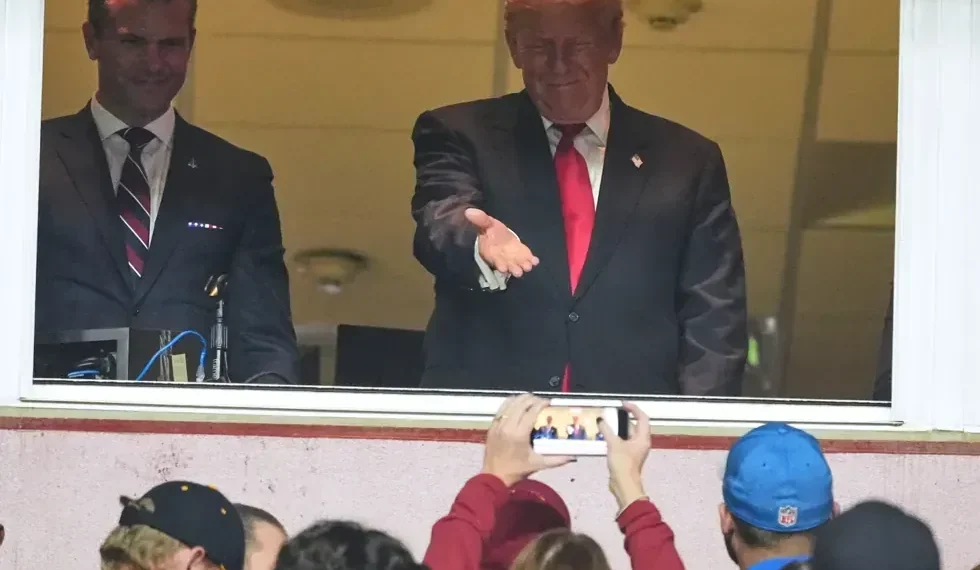 Donald Trump Booed at Washington Commanders Game, Historic NFL Appearance - AP Photo/Jacquelyn Martin