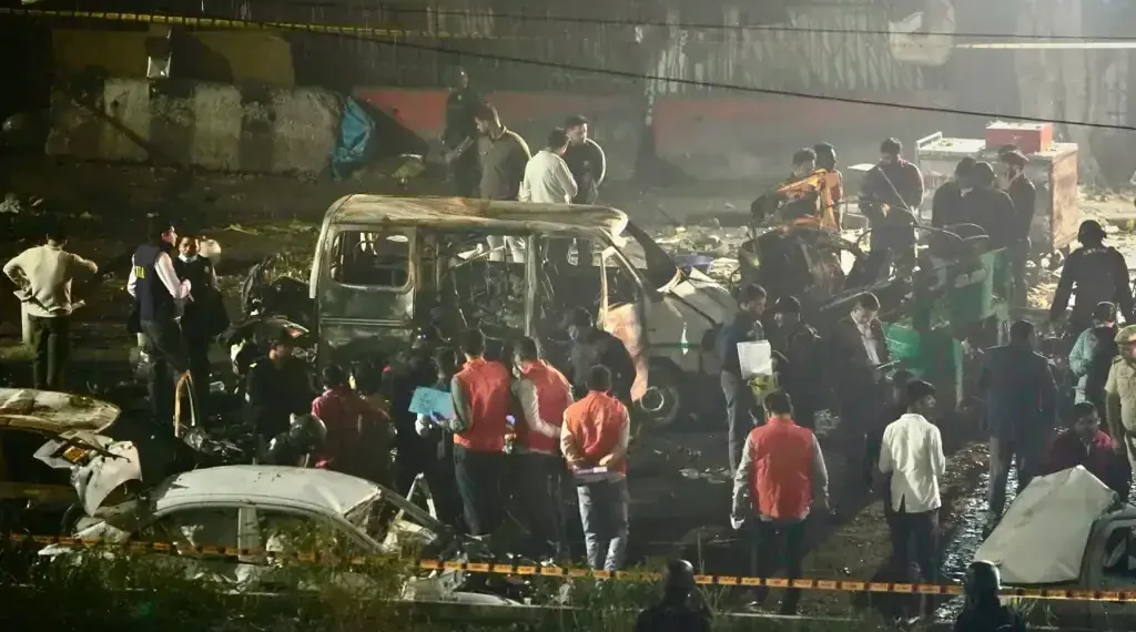 Car Explosion Near Delhi’s Red Fort Kills 8, Injures 19, Authorities Investigate - AP Photo/Manish Swarup