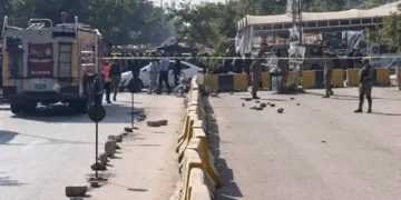 Car Bomb Outside Islamabad Court Kills at Least Five, Injures 13 in Pakistan - This is a locator map for Pakistan with its capital, Islamabad, and the Kashmir region. - AP Photo/Mohammad Yousuf