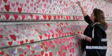 UK to Preserve London’s COVID Memorial Wall as Lasting Tribute - AP Photo/Kirsty Wigglesworth, FIle