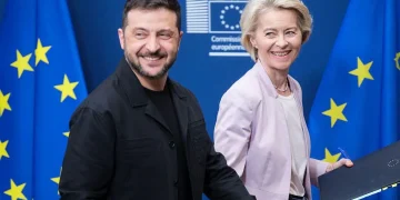 Euroclear headquarters in Brussels where Russian frozen assets are - Thierry Monasse/Getty Images/BBC