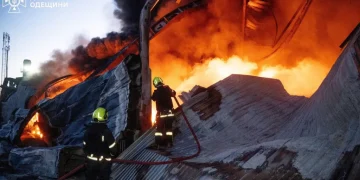 Damaged port infrastructure in Ukraine’s Odesa region after Russian strikes - Press service of the State Emergency Service of Ukraine in Odesa region/BBC