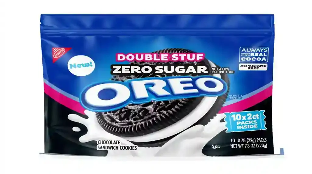 Oreo zero sugar cookies on display highlighting new U.S. launch - Oreo via AP