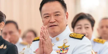 Thai Prime Minister Anutin Charnvirakul addresses Parliament- AP News/Arnum Chonmahatrakool, File