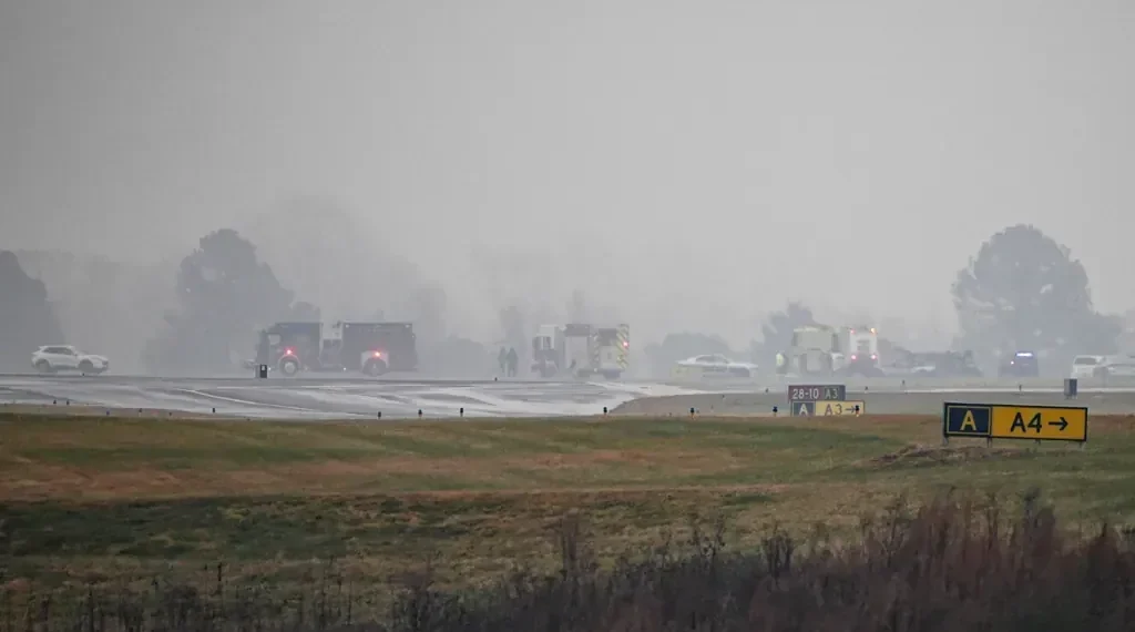 Wreckage from North Carolina plane crash near Statesville airport - AP Photo/Matt Kelley