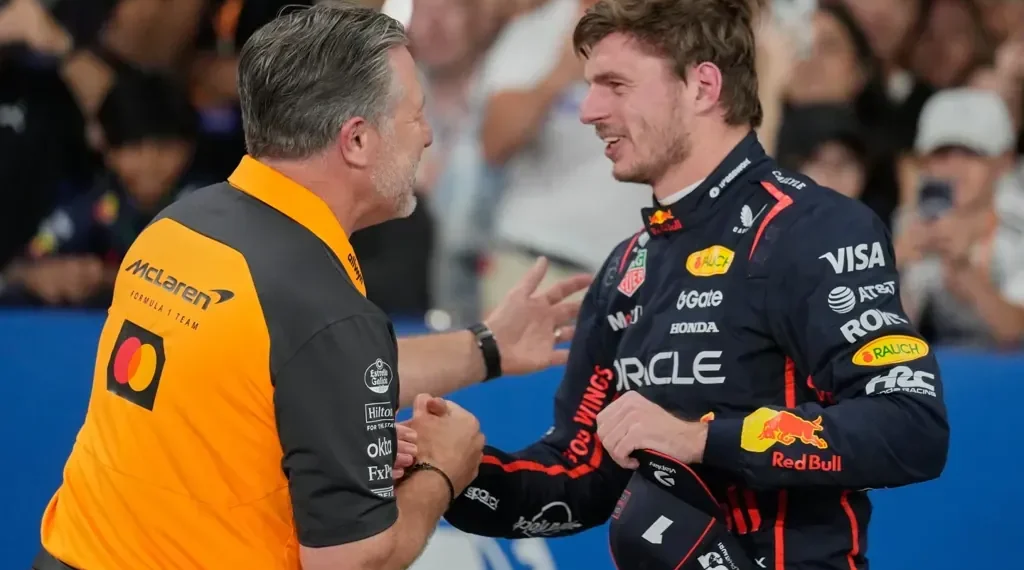Max Verstappen celebrates pole at Abu Dhabi GP 2025 - AP Photo/Darko Bandic