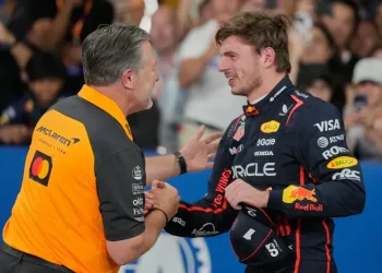 Max Verstappen celebrates pole at Abu Dhabi GP 2025 - AP Photo/Darko Bandic