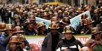 Bolivian miners protest fuel subsidy cuts in La Paz - AP Photo/Freddy Barragan