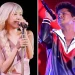 Rosé and Bruno Mars performing “APT.” on stage globally - AP Photo