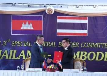 Thai and Cambodian soldiers near border after ceasefire signing - AKP via AP