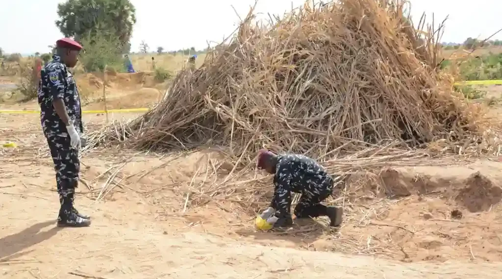 Night sky glowing after U.S. airstrikes near Nigerian village- AP Photo/ Tunde Omolehin