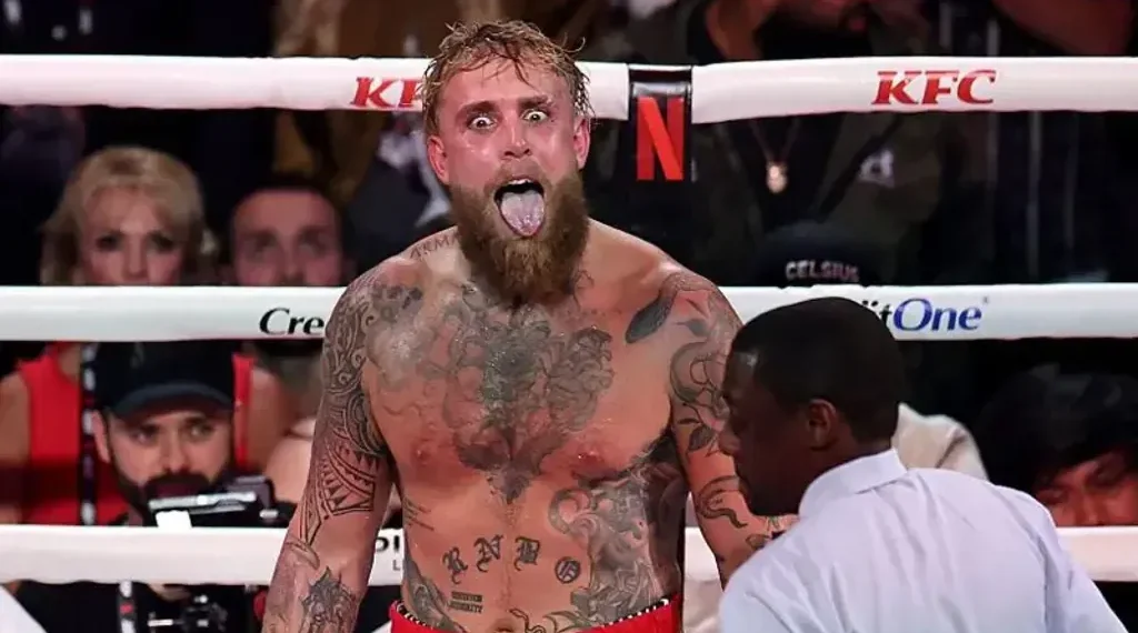 Jake Paul after Anthony Joshua fight in Miami ring - Getty Images/BBC