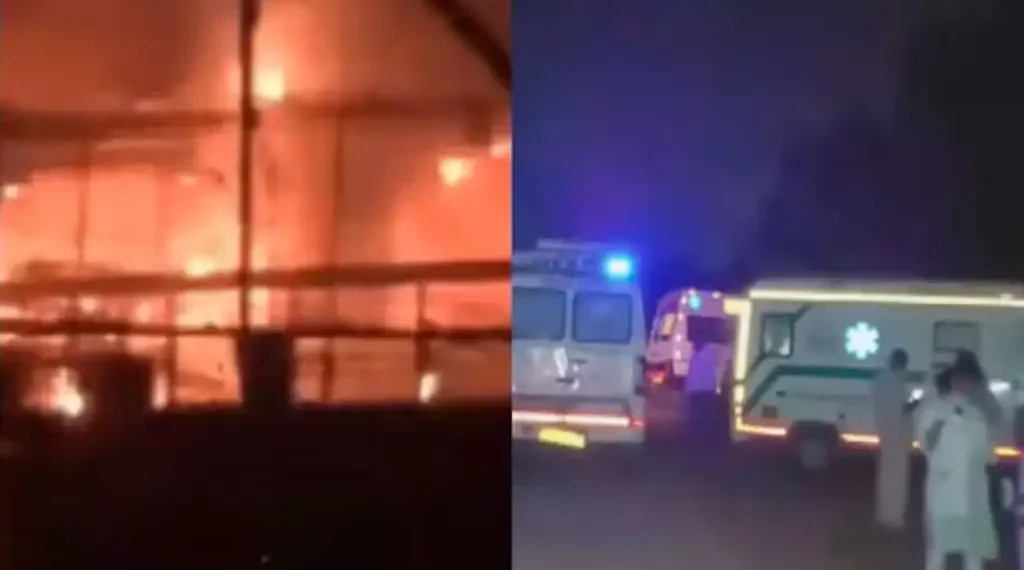 Firefighters at blazing Goa nightclub during early morning rescue- photo India Today