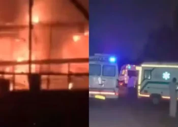 Firefighters at blazing Goa nightclub during early morning rescue- photo India Today