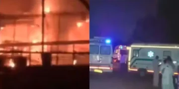 Firefighters at blazing Goa nightclub during early morning rescue- photo India Today