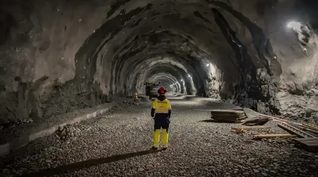 Norway undersea road tunnel construction project underway beneath coastline - photo Skanska/CNN