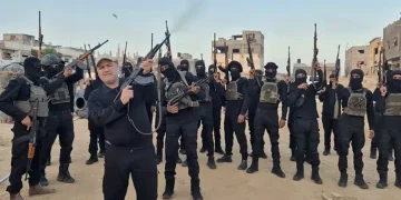 Armed Palestinian fighters patrol Israeli-controlled eastern Gaza - Counter-Terrorism Strike Force/Facebook/CNN