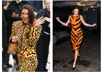 Dua Lipa wearing animal print Chanel suit at Paris fashion week - Neil Mockford/GC Images/Getty Images/TheStewartofNY/GC Images/Getty Images