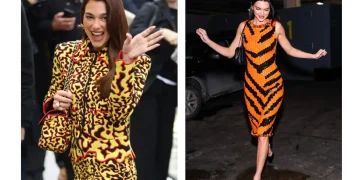 Dua Lipa wearing animal print Chanel suit at Paris fashion week - Neil Mockford/GC Images/Getty Images/TheStewartofNY/GC Images/Getty Images