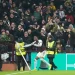 Aston Villa players celebrate late Europa League winner at Villa Park - Nick Potts/PA via AP