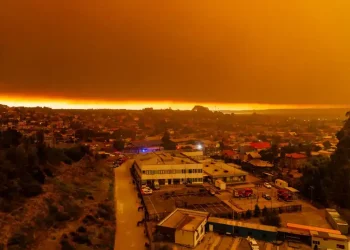 Wildfires burning near homes in central Chile during heatwave - AP Photo/Javier Torres