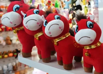 Frowning horse plush toy goes viral ahead of Lunar New Year - Reuters/BBC
