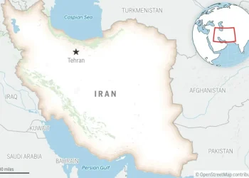 Protesters gather in Tehran streets amid Iran demonstrations - This is a locator map for Iran with its capital, Tehran. (AP Photo)