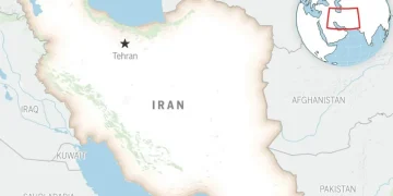 Protesters gather in Tehran streets amid Iran demonstrations - This is a locator map for Iran with its capital, Tehran. (AP Photo)