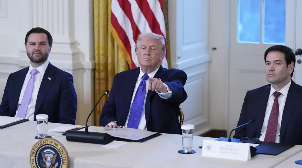 Trump signing executive order on Venezuelan oil revenue - AP Photo/Alex Brandon