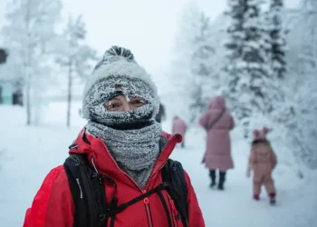 Snow-covered airport in northern Finland during extreme winter cold - Satu Renko/Lehtikuva via AP