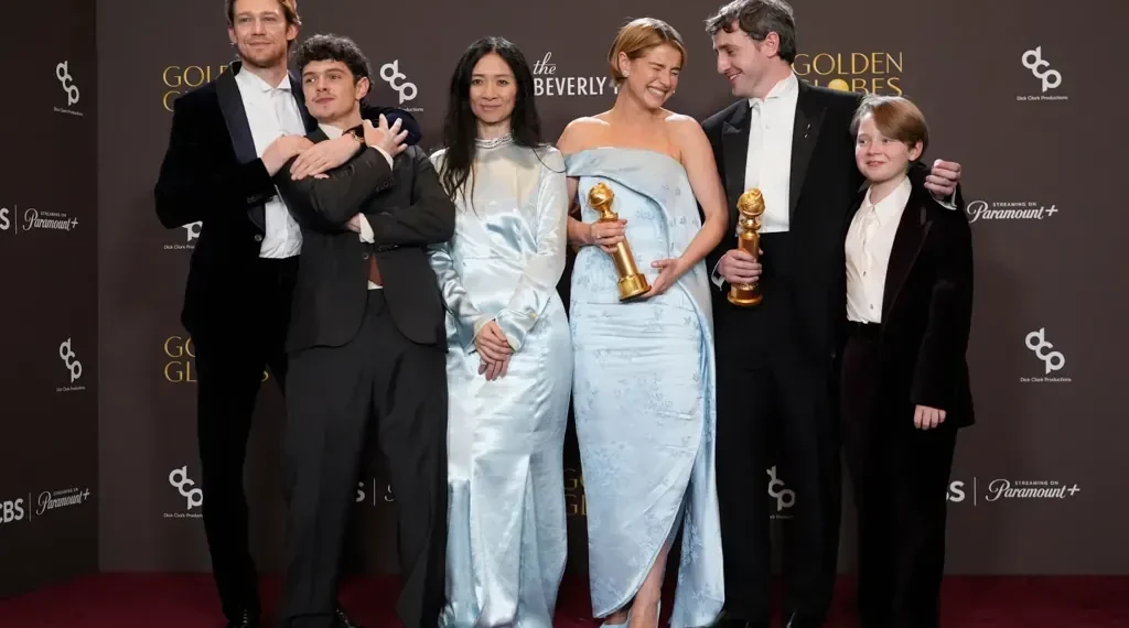 Cast and filmmakers celebrate Golden Globes winners on stage - AP Photo/Chris Pizzello