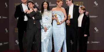 Cast and filmmakers celebrate Golden Globes winners on stage - AP Photo/Chris Pizzello