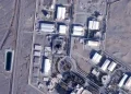 Satellite view of roofing over damaged Natanz nuclear facility buildings - Planet Labs PBC via AP
