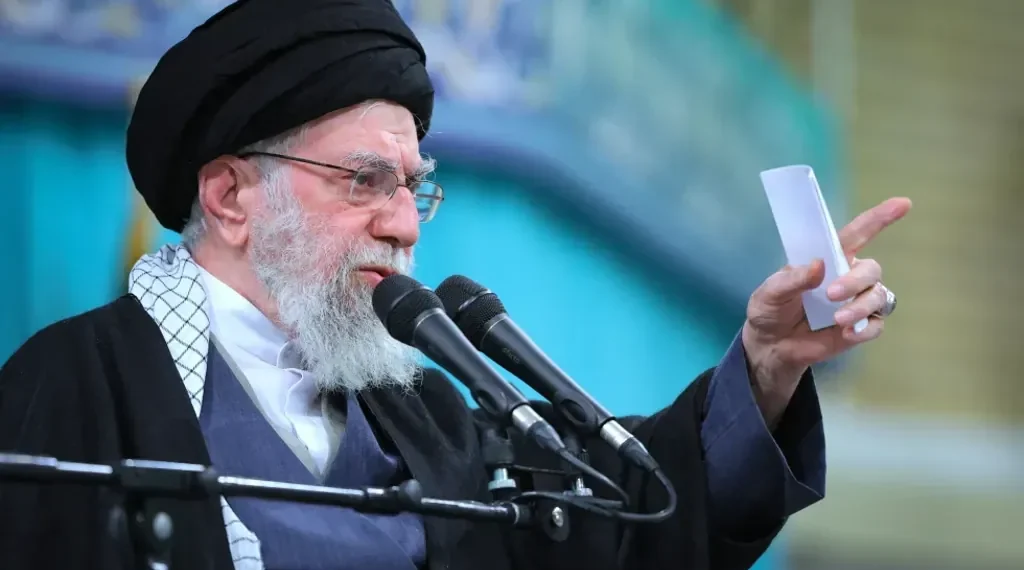 Iranian protesters face security forces during unrest in Tehran - Office of the Iranian Supreme Leader via AP