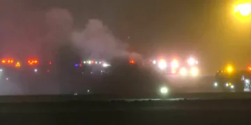 Wreckage of business jet after fatal crash at Bangor airport - WABI via AP