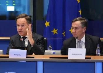 NATO chief Mark Rutte speaking to EU lawmakers in Brussels - AP Photo/Virginia Mayo