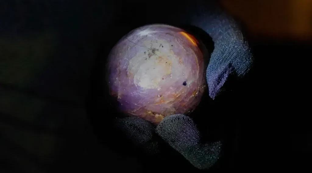 Massive purple star sapphire unveiled in Colombo, Sri Lanka - AP Photo/Eranga Jayawardena