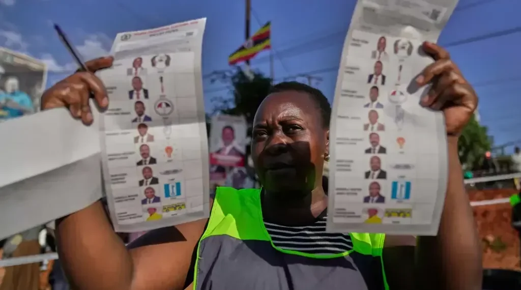Ugandan voters cast ballots during tense presidential election - AP Photo/Brian Inganga