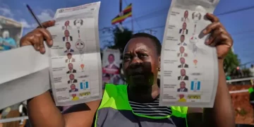 Ugandan voters cast ballots during tense presidential election - AP Photo/Brian Inganga