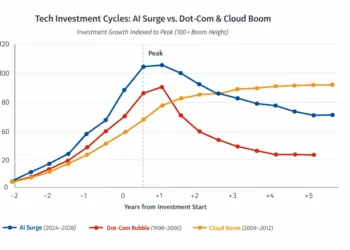 Corporate AI investment trends and potential bubble risks 2026 - Credit: AI-generated visualization created for JournosNews.com analysis
