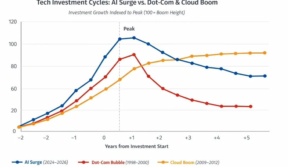 Corporate AI investment trends and potential bubble risks 2026 - Credit: AI-generated visualization created for JournosNews.com analysis