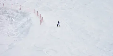 Atle Lie McGrath during Olympic slalom competition - AP Photo/John Lohcer