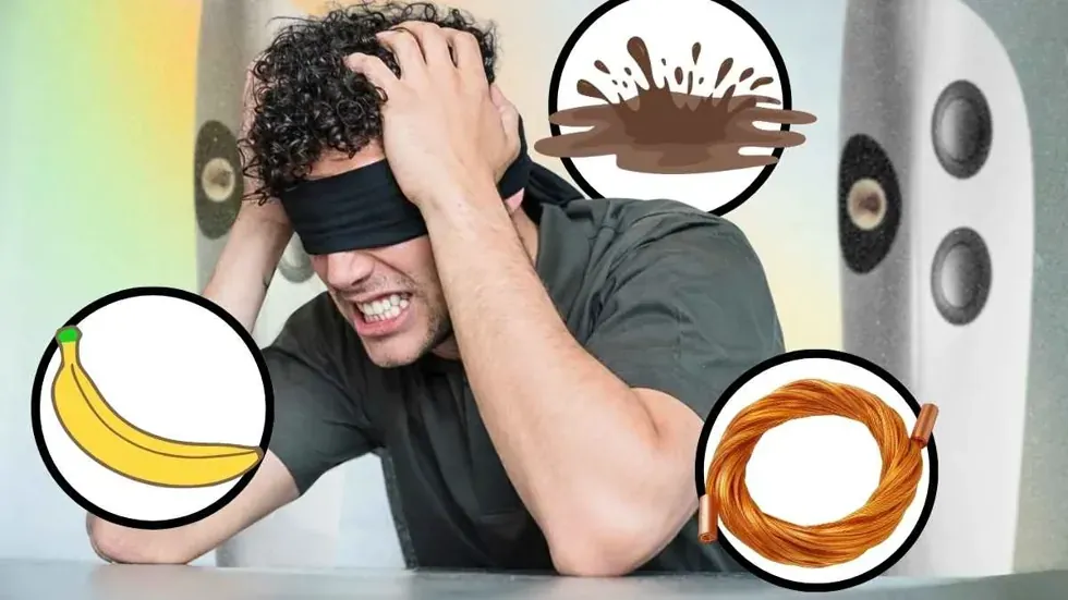 Blind audio test using copper, banana, and mud conductors - image Headphonesty